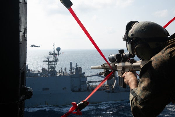 Marines simulated a takedown of a hostile ship in the South China Sea in a ‘flex’ at China