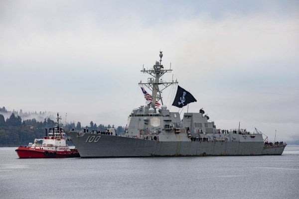 We salute the USS Kidd for flying the Jolly Roger on its way back to port