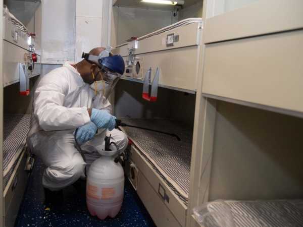 The Navy has disinfected 80 percent of the USS Theodore Roosevelt in a ‘bleach-a-palooza’