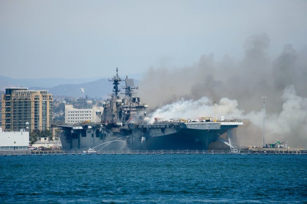 Smoke from USS Bonhomme Richard fire contained toxic chemicals, contradicting Navy claims