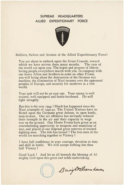 ‘The eyes of the world are upon you’ — Read Gen. Eisenhower’s letter to troops before D-Day