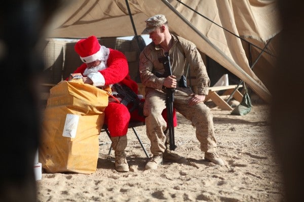 ‘Twas the night before Christmas, when all through the war zone…