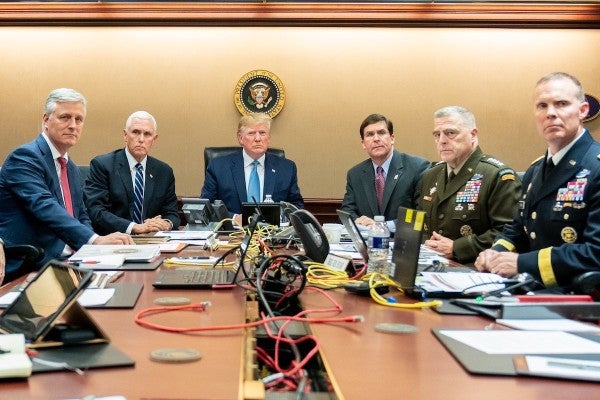 Here’s Trump watching the al-Baghdadi raid from the White House Situation Room