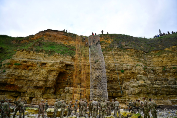 Army Rangers just scaled the cliffs of Pointe du Hoc in honor of the WWII Rangers who stormed Normandy
