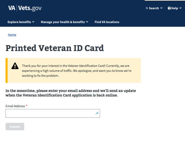 VA Suspends Applications For New Vet ID Cards