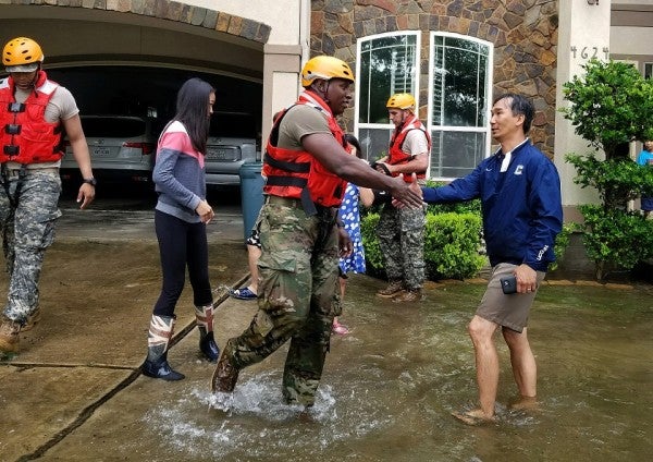 Photos: Guardsmen, Coasties Brave Hurricane Harvey As Streets Become Violent Waterways