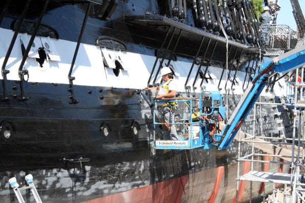 The Newly Restored USS Constitution Returns To The Water