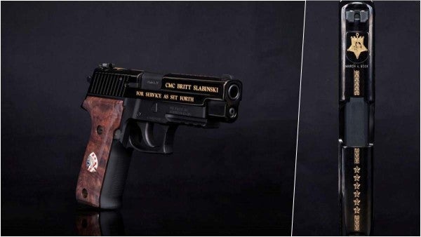 Sig Sauer unveils slick commemorative pistol to honor Navy SEAL Medal of Honor recipient