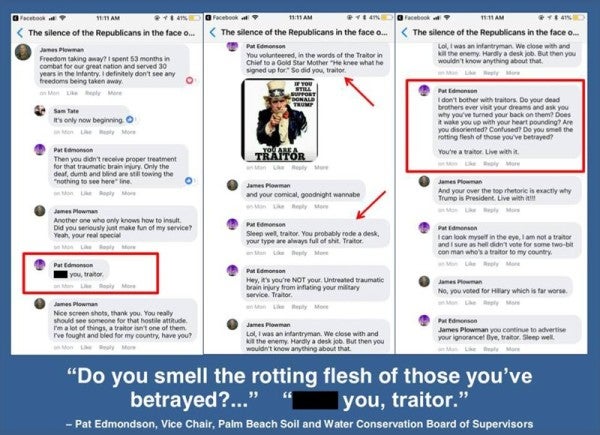 Florida Official Resigns After Cursing Out Army Veteran As ‘Traitor’ On Facebook