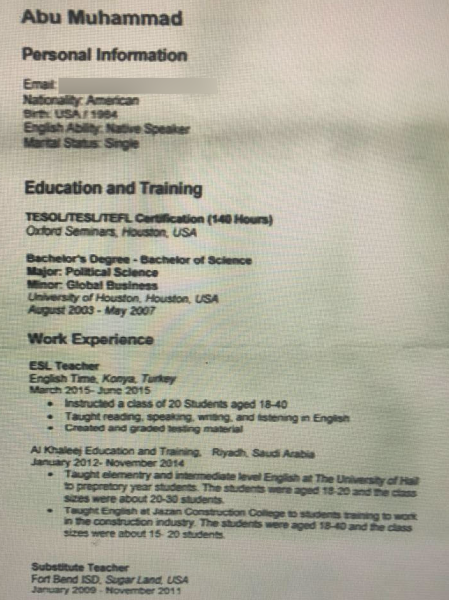 You Definitely Shouldn’t Hire This American Who Reportedly Sent In A Resume To ISIS