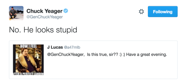 The 10 Greatest Tweets From 93-Year-Old Airman Chuck Yeager