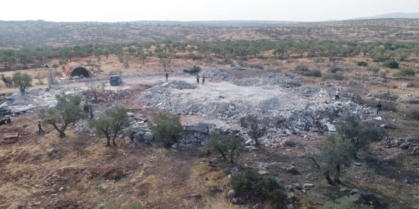 Drone footage shows devastated compound where ISIS leader Abu Bakr al-Baghdadi died