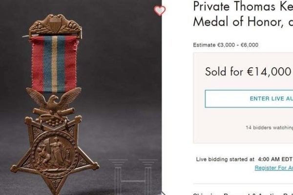 Army private’s Medal of Honor sold for more than $15,000 by German auction house