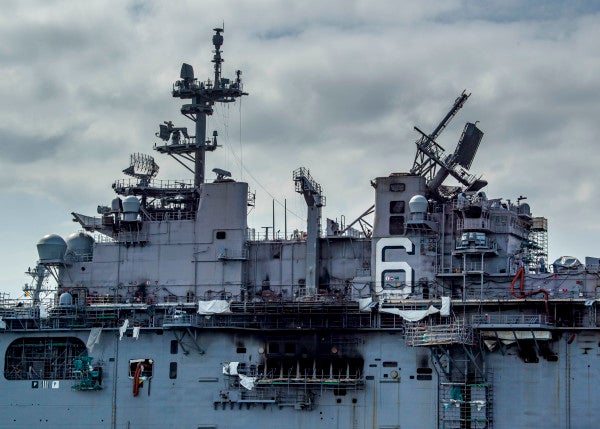The Bonhomme Richard fire raises concerns over whether the Navy can repair ships damaged in war