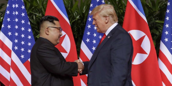 Trump, Kim Meet For The First Time In Historic North Korea Summit