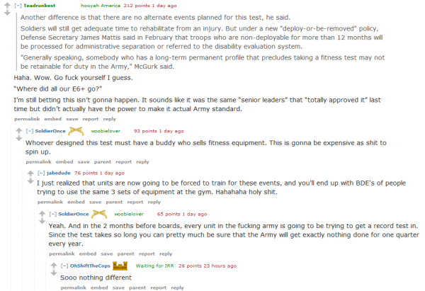What Soldiers Really Think Of The New Army PT Test, According To Reddit