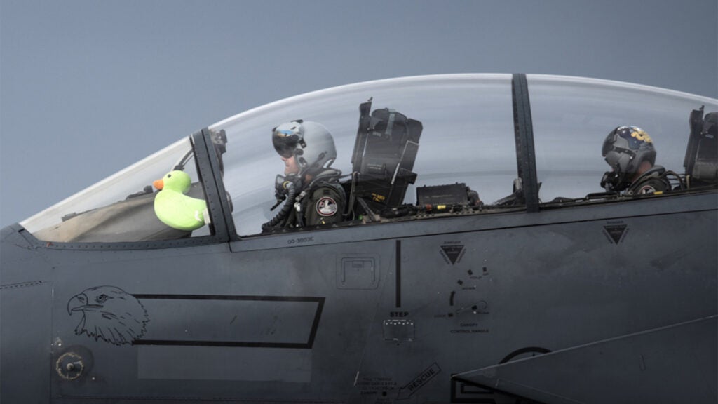 The adorable story of Scoff, the plushy ducky who flies in an F-15