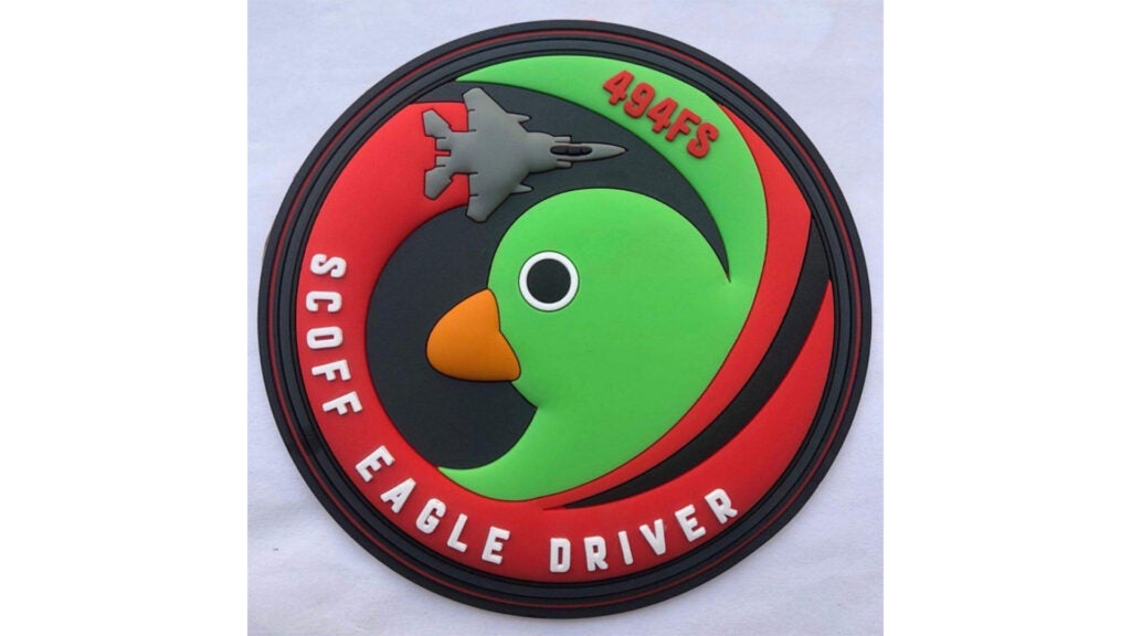 A patch was designed and created in honor of Scoff the Duck by members of the local community surrounding Royal Air Force Lakenheath. (Courtesy photo)