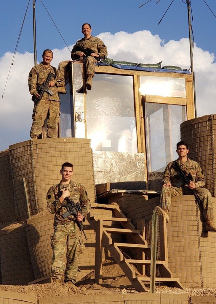 We salute the 4 soldiers who shoveled 1.6 million pounds of sand to build this HESCO tower
