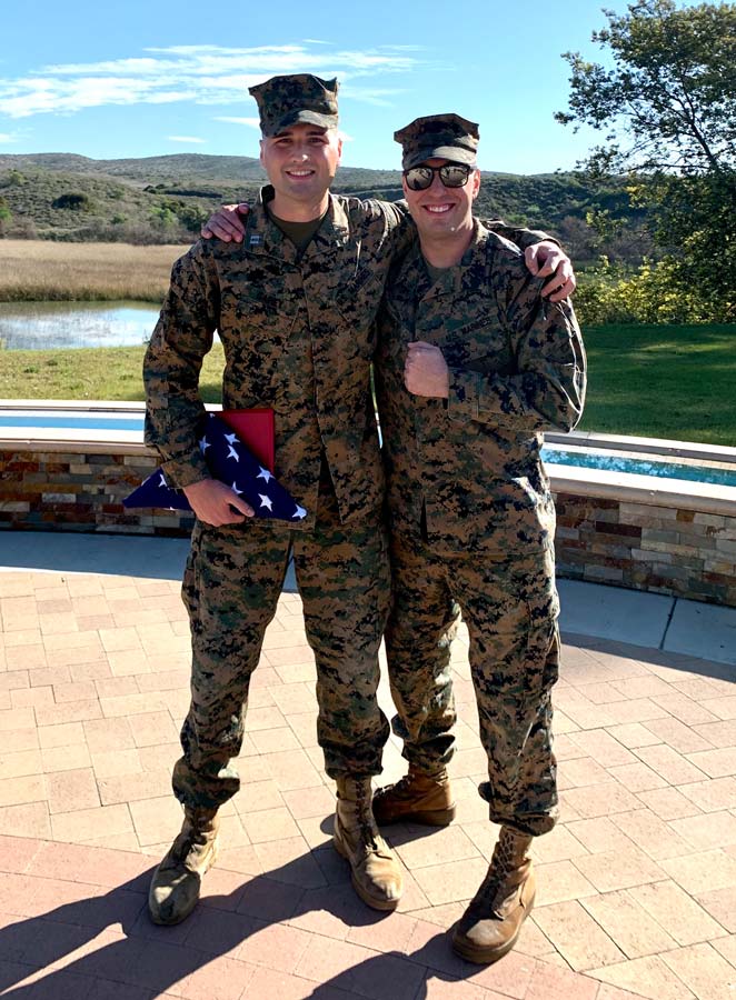 The author poses with his production chief, Staff Sgt. Stephen Johnson, after his retirement ceremony in February 2020. (Courtesy photo)