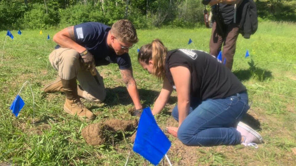 Army veteran Brad Hettler works with a fellow AVAR participant on a dig site at the Saratoga National Historical Park in 2019. The dig motivated Hettler to go all-in on archaeology. (Facebook / AVAR photo)