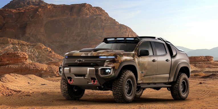 Troops might be riding a hydrogen-powered Chevy Colorado ZH2 into battle