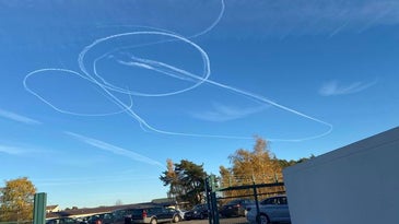 Abstract sky penis above Ramstein Air Base evokes early Modernist themes