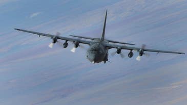 The US is using AC-130 gunships to blow targets out of the water in a clear message to Iran