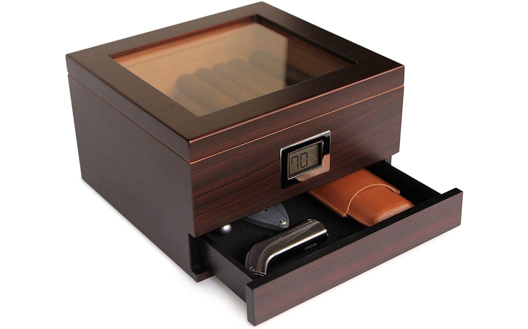 Case Elegance glass-topped humidor
