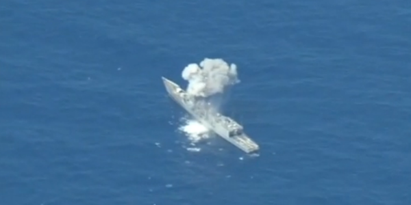 WATCH: Tough Old Warship Takes Bombardment During Sinking Exercise