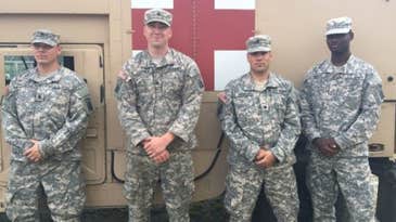 National Guardsmen On Routine Training Mission Find Elderly Woman Lost In Woods