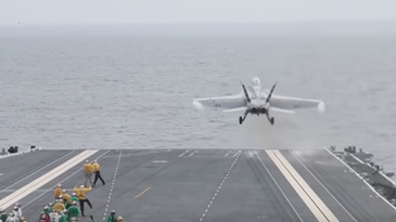 Watch The Navy’s Newest Carrier Launch Its First Aircraft With That High-Tech Catapult System
