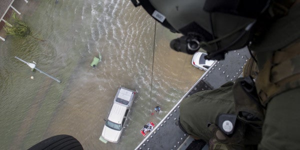 Aboard The Navy Rescue Helos Scrambling To Keep Pace With Harvey