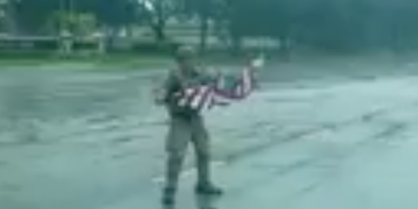 Hero Patriot Risks It All To Rescue Fallen American Flag During Irma