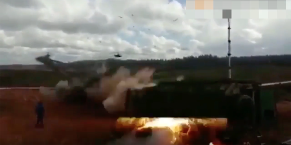 Insane Video Appears To Show Russian Helicopter Firing On Crowd During Exercise