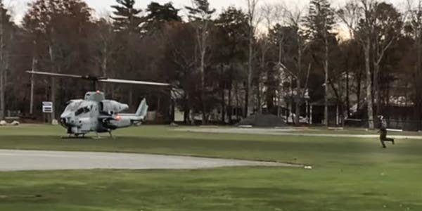 A Marine Super Cobra Landed On A Baseball Field So The Pilot Could Pick Up His Phone