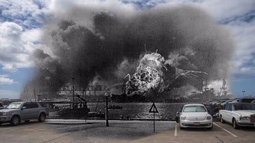 Incredible photos show present-day Pearl Harbor compared with the day of the attack