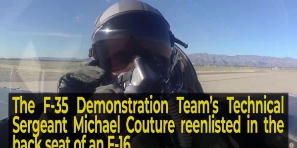 Watch an Air Force tech sergeant reenlist in the backseat of an F-16