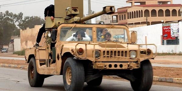 A Libyan militia rigged a Humvee with a monster 90mm cannon