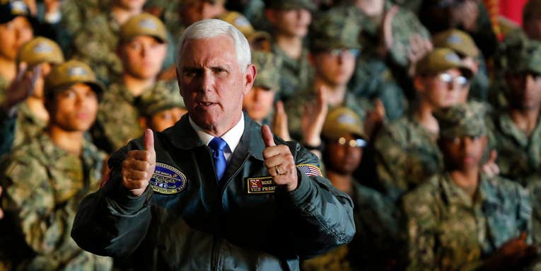 Navy sailors were told to ‘clap like we’re at a strip club’ for Pence’s aircraft carrier visit