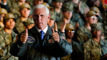 Navy sailors were told to ‘clap like we’re at a strip club’ for Pence’s aircraft carrier visit