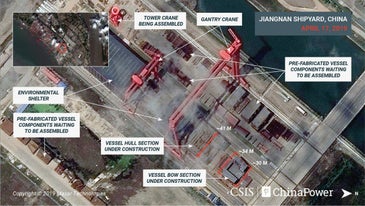 Satellite images reveal the construction of China's third aircraft carrier, and it's the largest yet