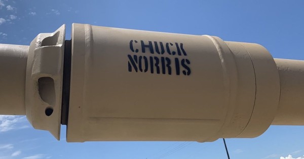We salute the soldiers who named their tank ‘Chuck Norris’ after the actor hung out with them