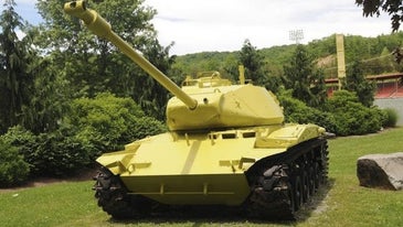 A WWII-era tank in West Virginia mysteriously turned yellowish-green overnight. Here's why
