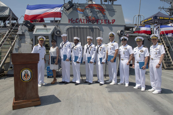 50 sailors on USS John S. McCain honored for their bravery during 2017 collision