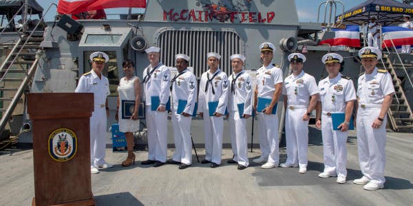 50 sailors on USS John S. McCain honored for their bravery during 2017 collision