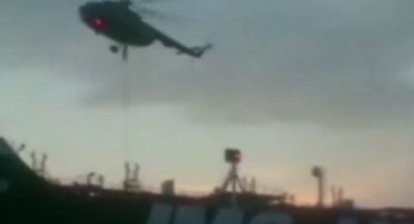 Video shows masked Iranian commandos rappelling onto British tanker in Strait of Hormuz