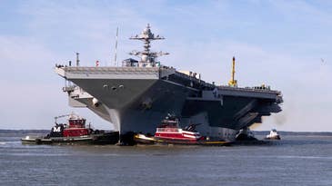 $13 billion aircraft carrier leaves shipyard even though most of its weapons elevators still don’t work
