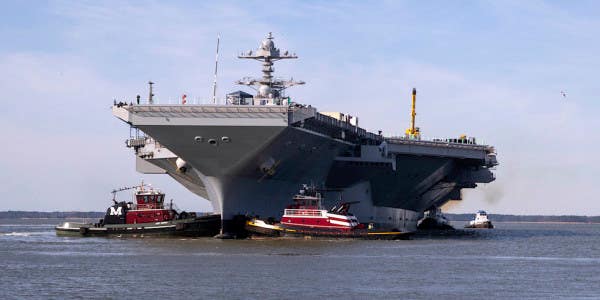 $13 billion aircraft carrier leaves shipyard even though most of its weapons elevators still don’t work