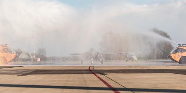 The Netherlands accidentally welcomed its first operational F-35 with a foam bath